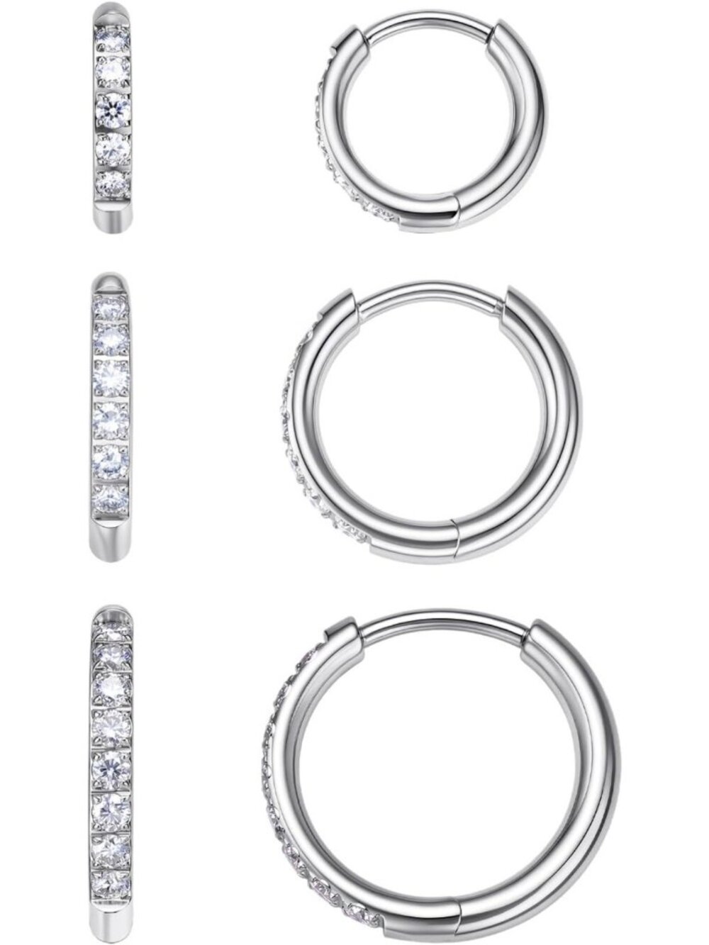 Sparkling Moissanite Huggie Hoop Earrings in Durable Titanium for Women